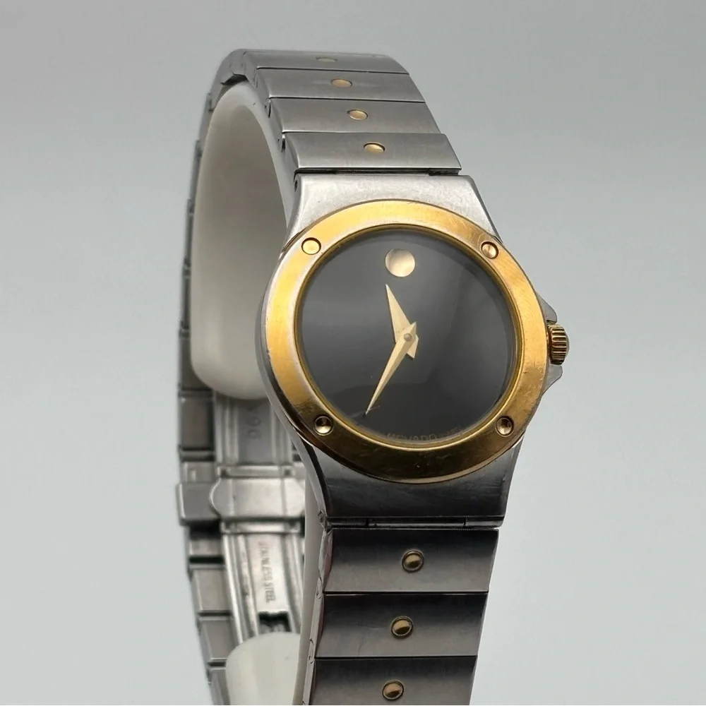 Vintage Movado Museum Two-Tone Quartz Watch | Swiss Made | 1980s - Picture 9 of 11